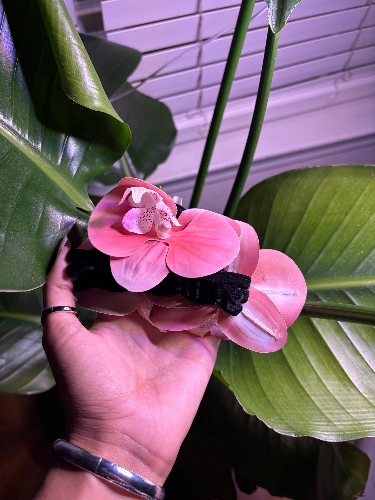 Pink Orchid Claw Clip