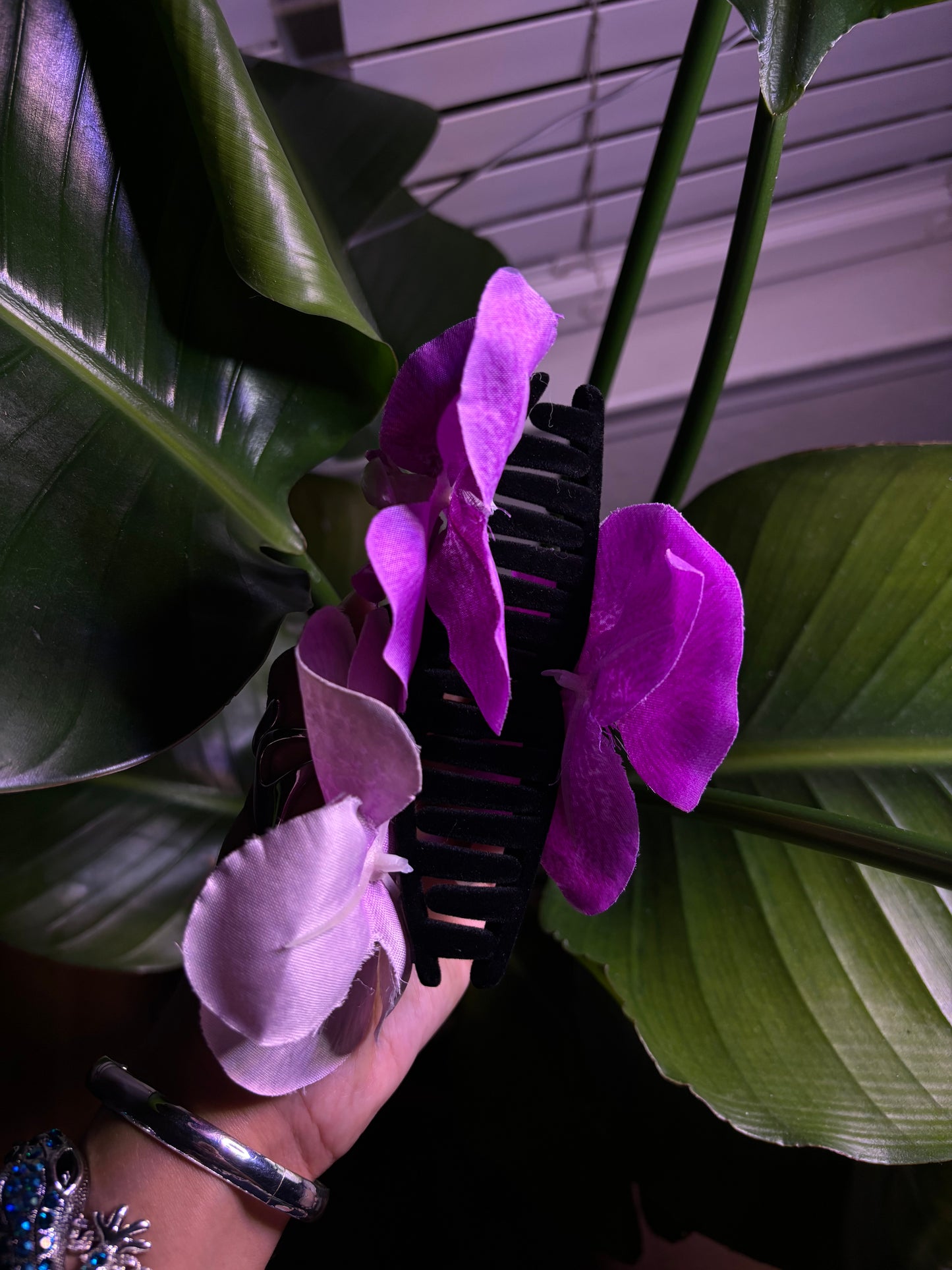 Purple & Pink Orchid Claw Clip