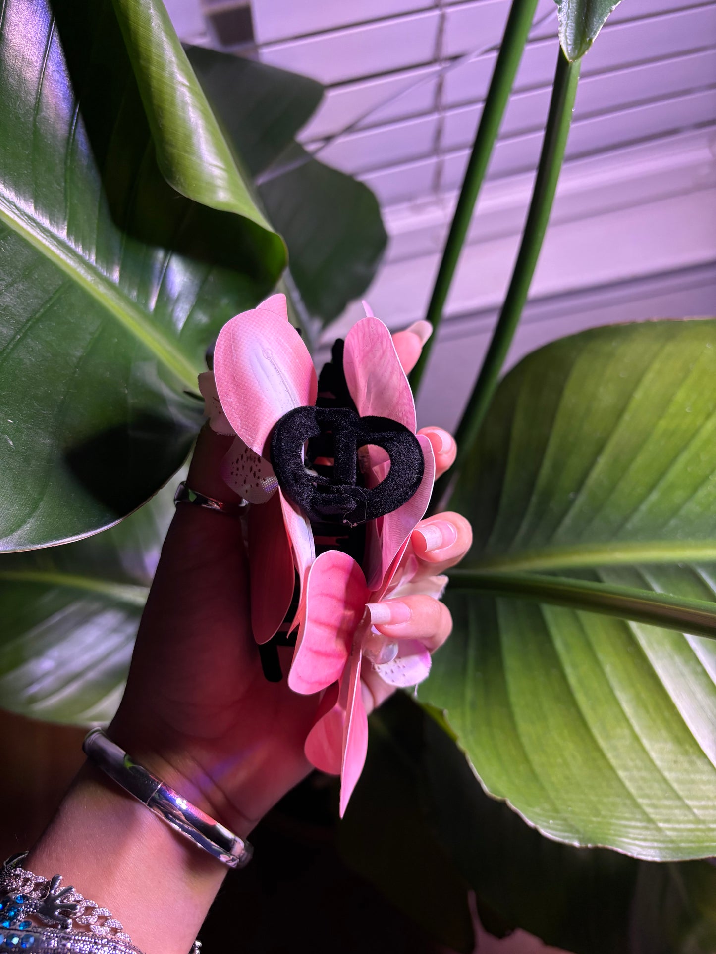 Pink Orchid Claw Clip