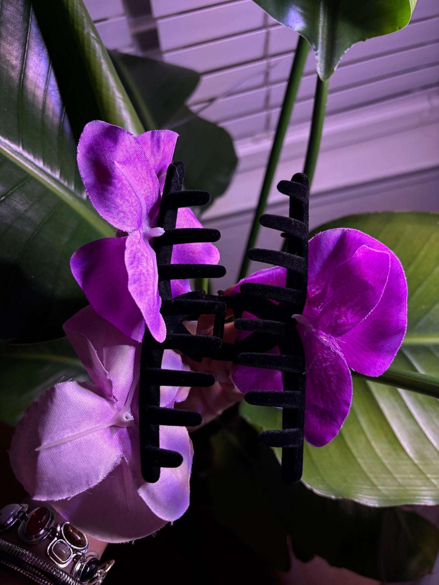 Purple & Pink Orchid Claw Clip