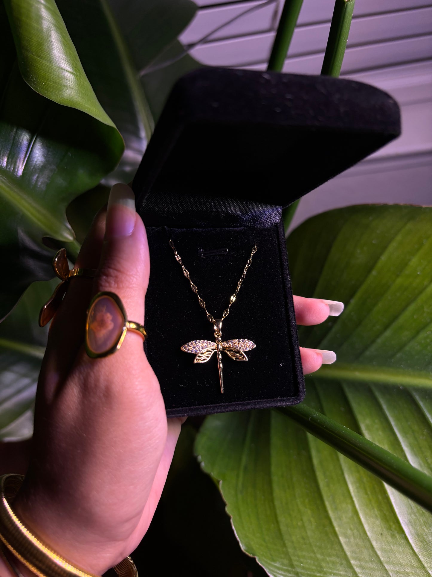 Gold Dragonfly Necklace