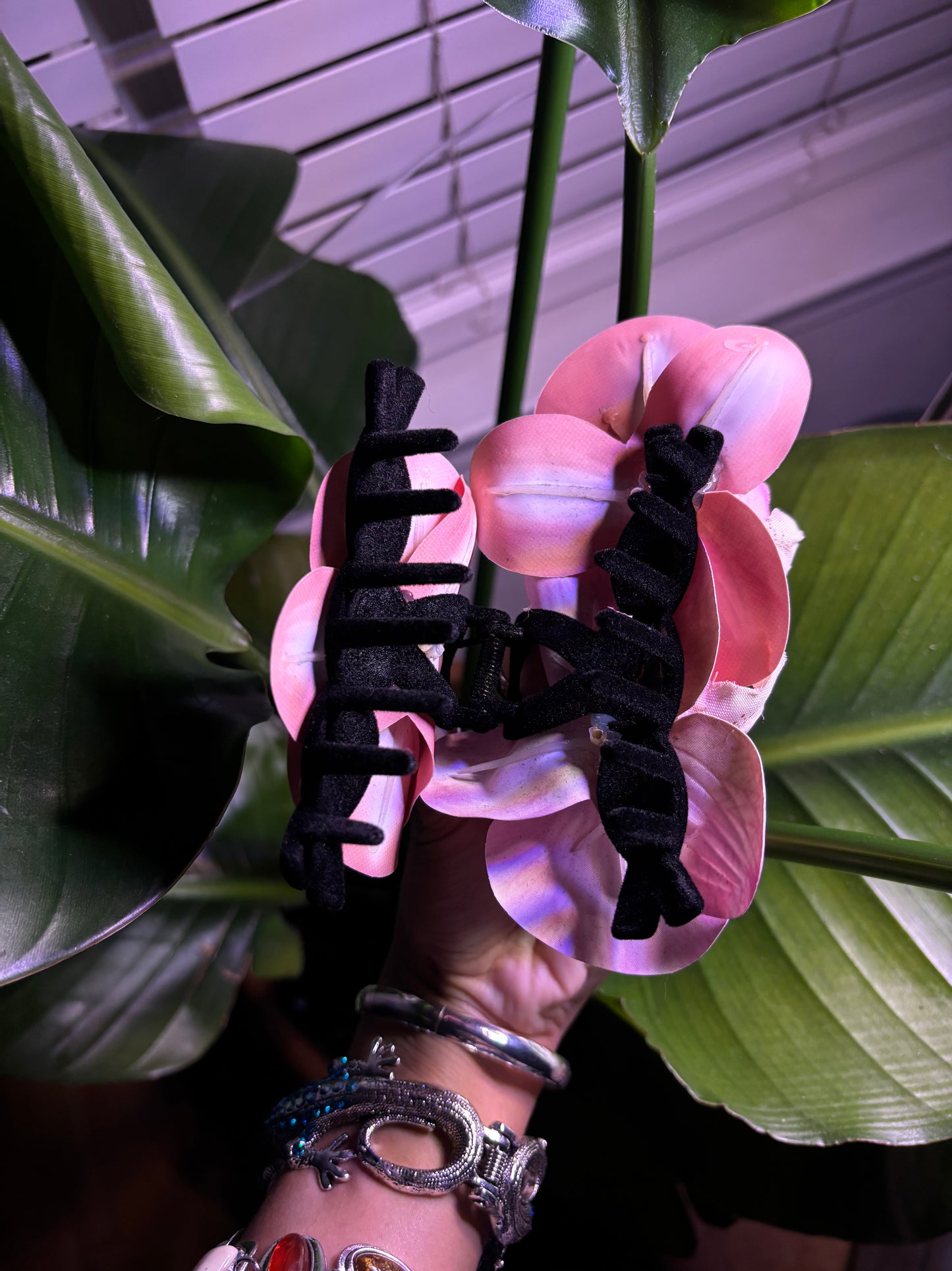 Pink Orchid Claw Clip