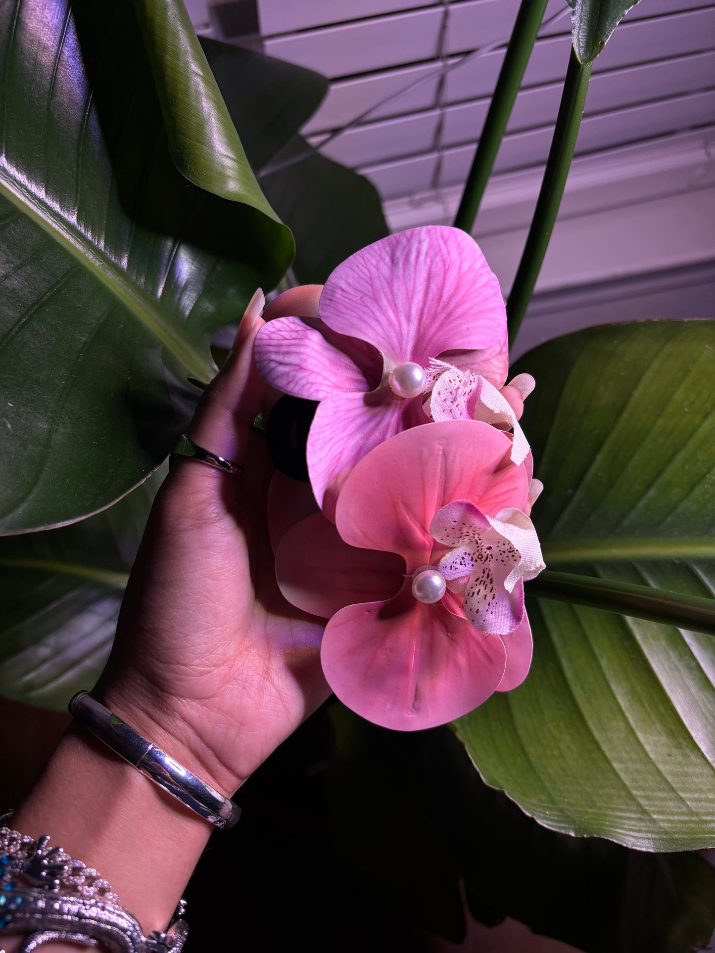 Purple & Pink Orchid Claw Clip