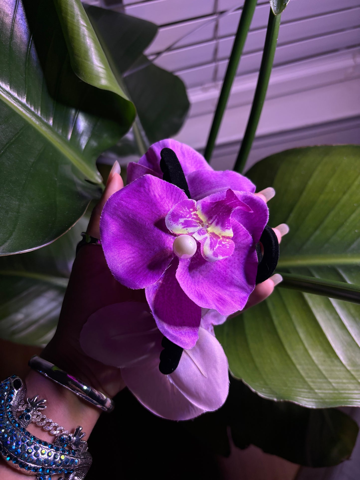 Purple & Pink Orchid Claw Clip