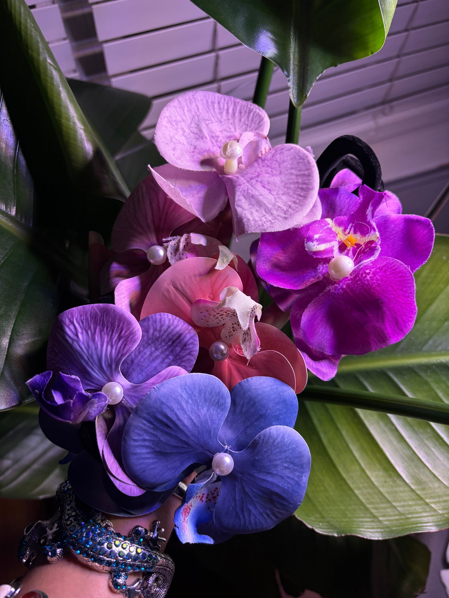 Purple & Pink Orchid Claw Clip