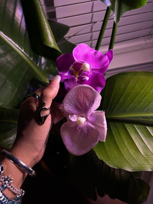 Purple & Pink Orchid Claw Clip