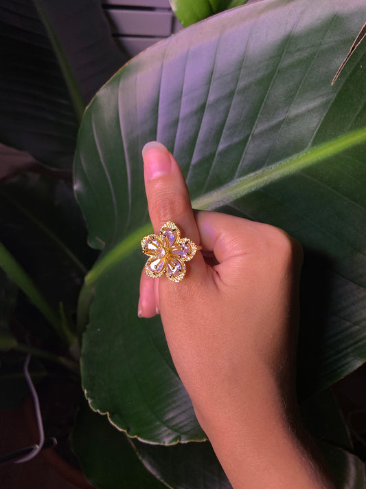 Large Gold Flower Ring