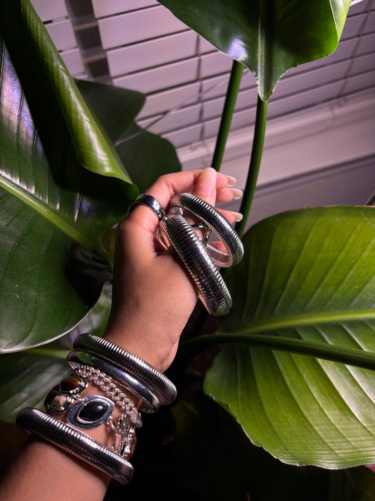 Textured Silver Bangle