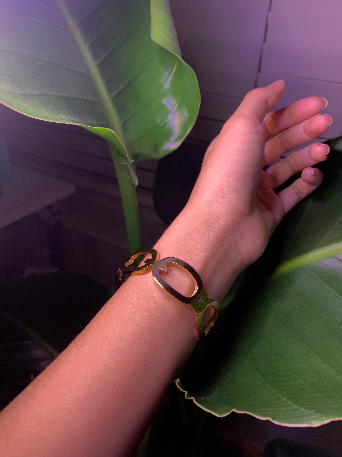 Gold Chain Bangle Bracelet