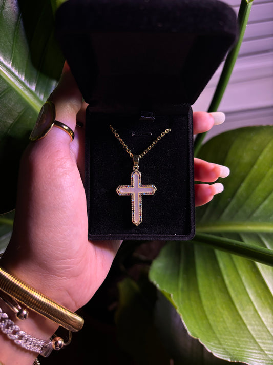 Rainbow Lined Cross