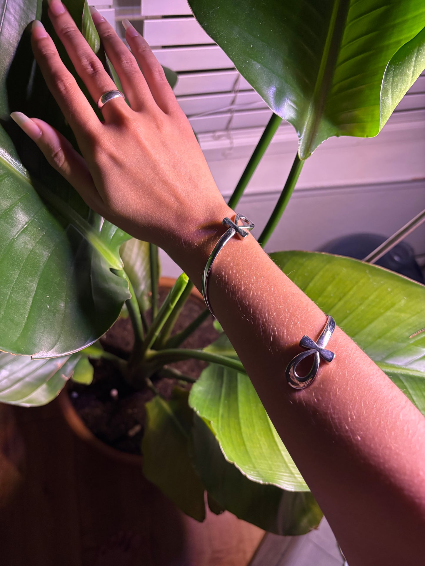Silver Ankh Bracelet Cuff