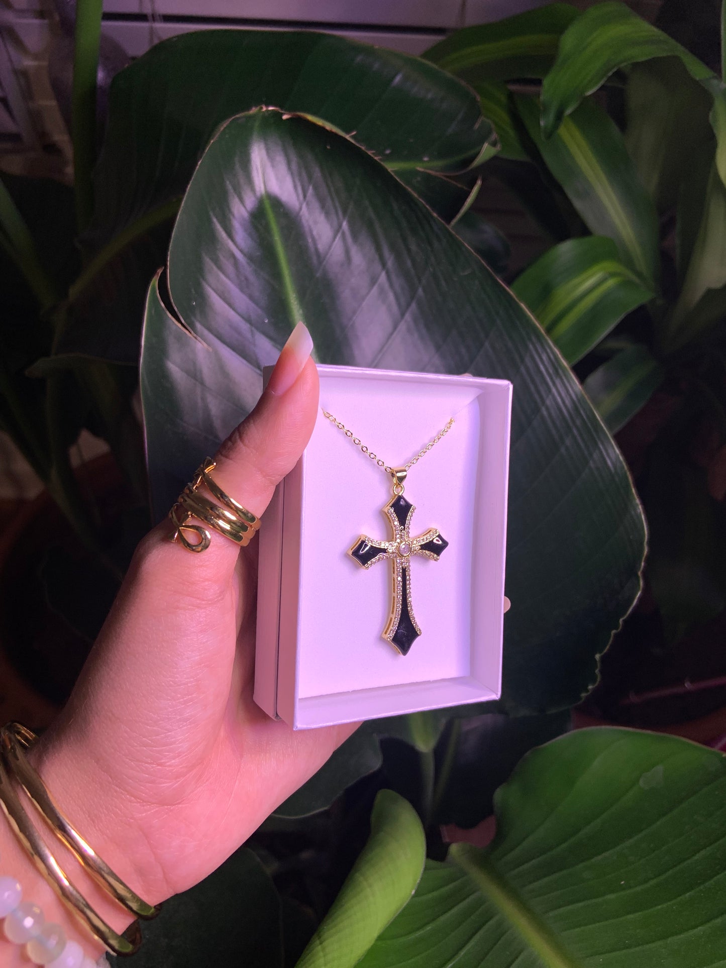 18k Gold Plated Zirconia Cross