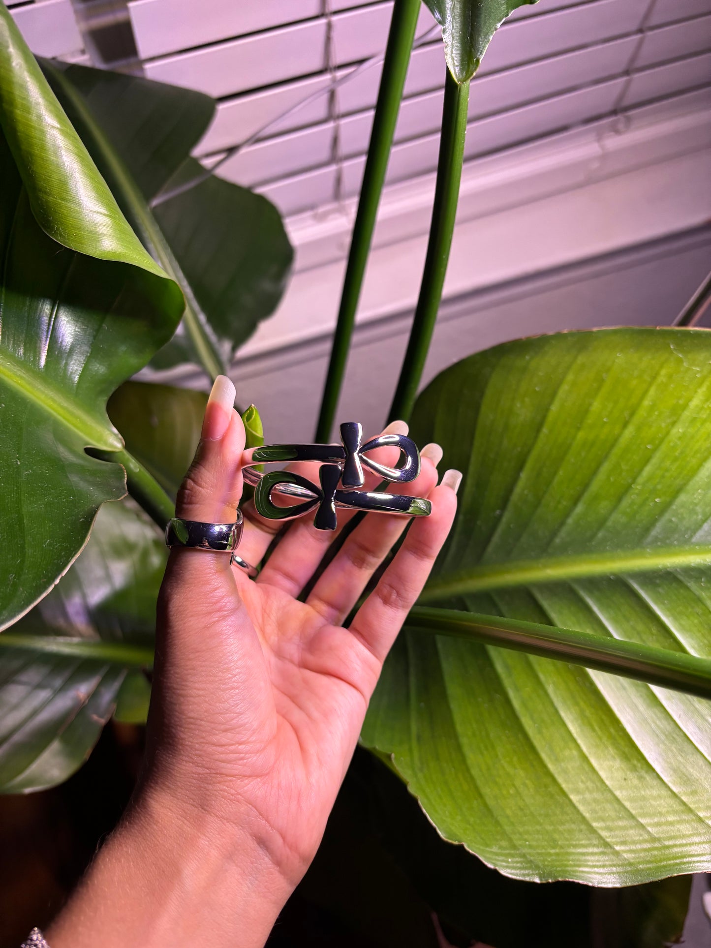 Silver Ankh Bracelet Cuff